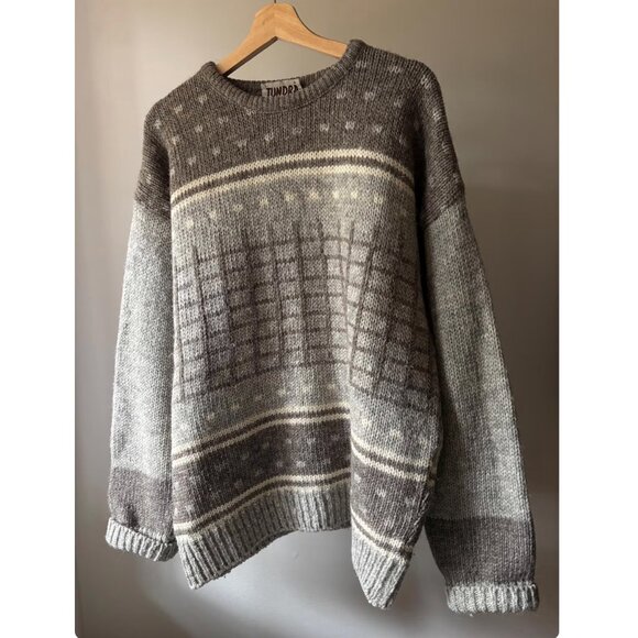 Tundra Other - 1970s Thick Scandinavian Wool Tundra Sweater | Vintage Canadian-made Patterned K